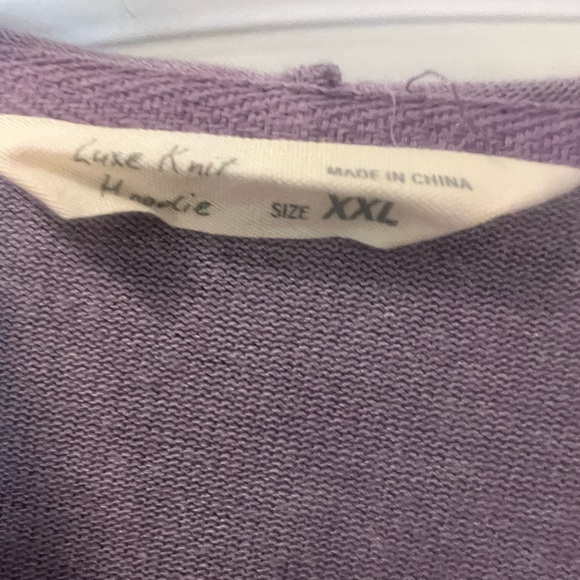 Ladies luxe knit purple hoodie 1/4 zip - Picture 3 of 3